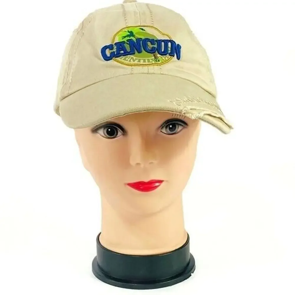 Caribbean Side Cancun Women's Light Brown Adjustable Baseball Cap